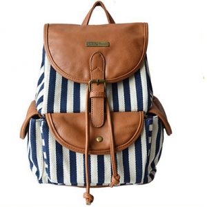 China wholesale canvas leather backpack