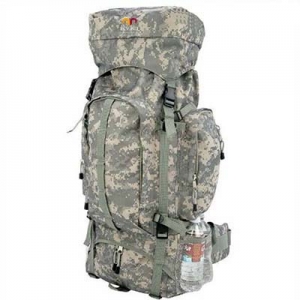Camo Montaineers army hiking backpack or climbing bag